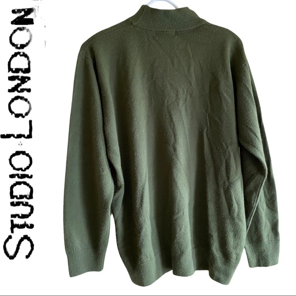 2/$25- STUDIO LONDON Military Green Mock Turleneck sz L - Picture 5 of 7